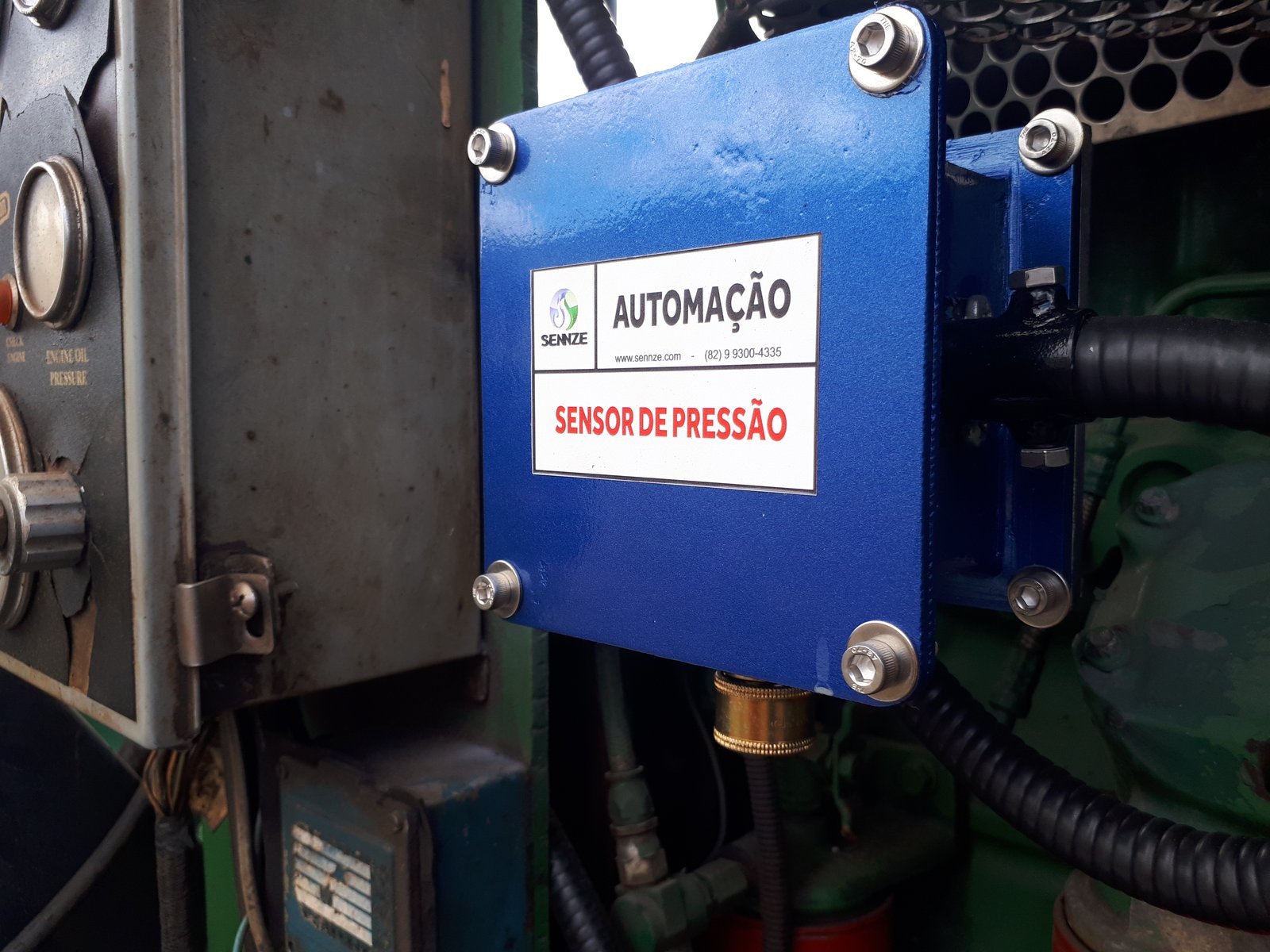 Instrumentation installed next to an operating panel.